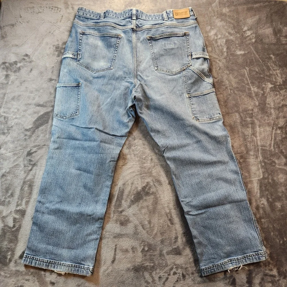 Duluth Jeans Mens 42x30 Blue Relaxed Fit Ballroom Flex Carpenter Denim Workwear